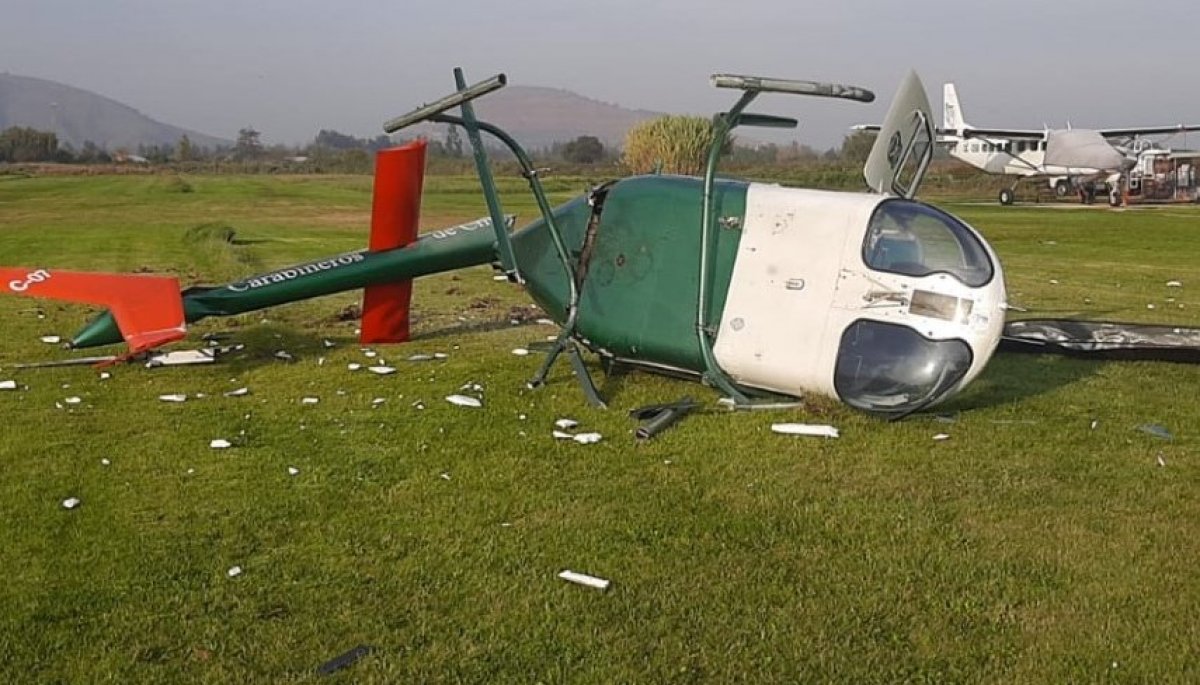 Helic Ptero De Carabineros Capot En Melipilla Reportan Lesionados