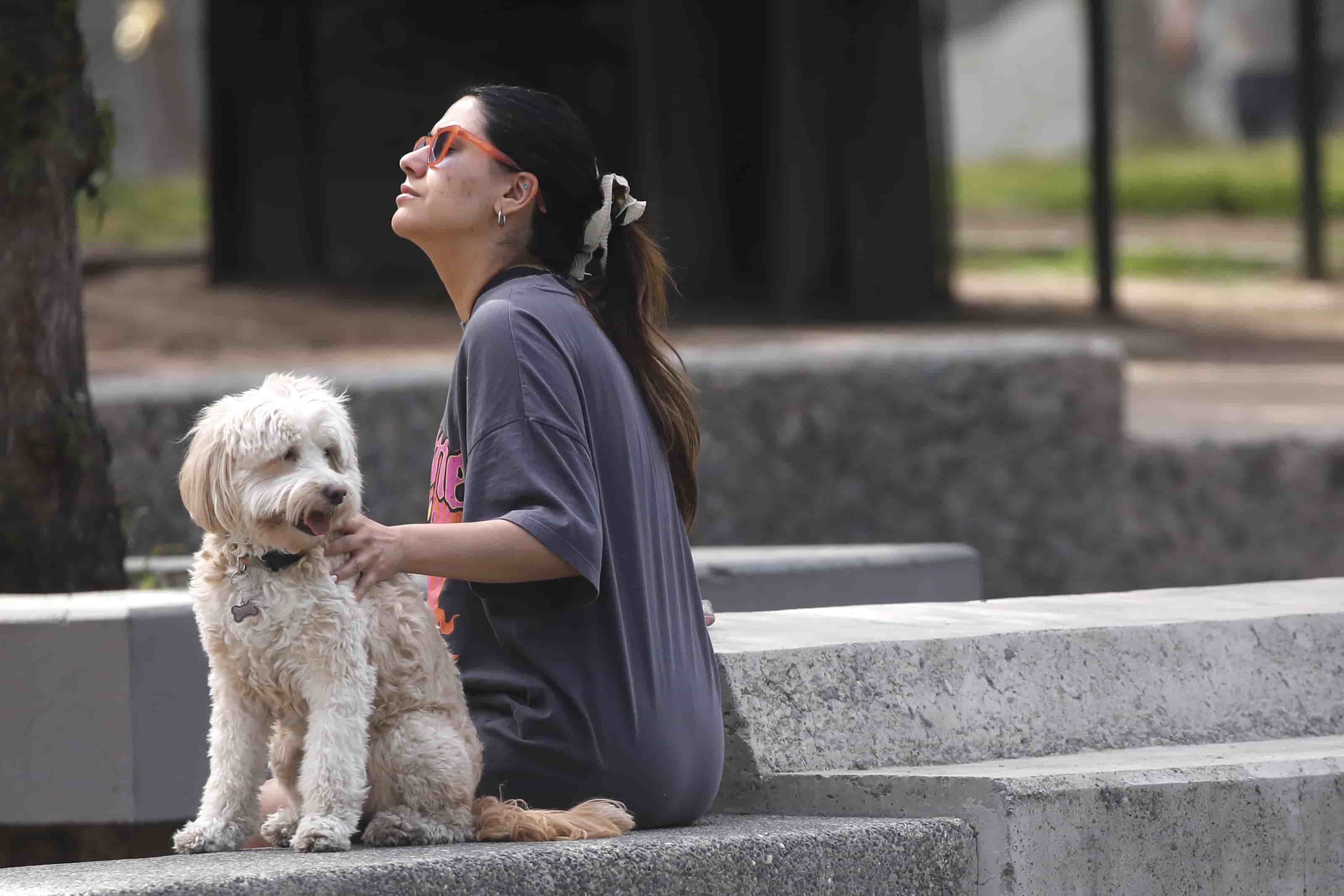 Persona tomando el sol