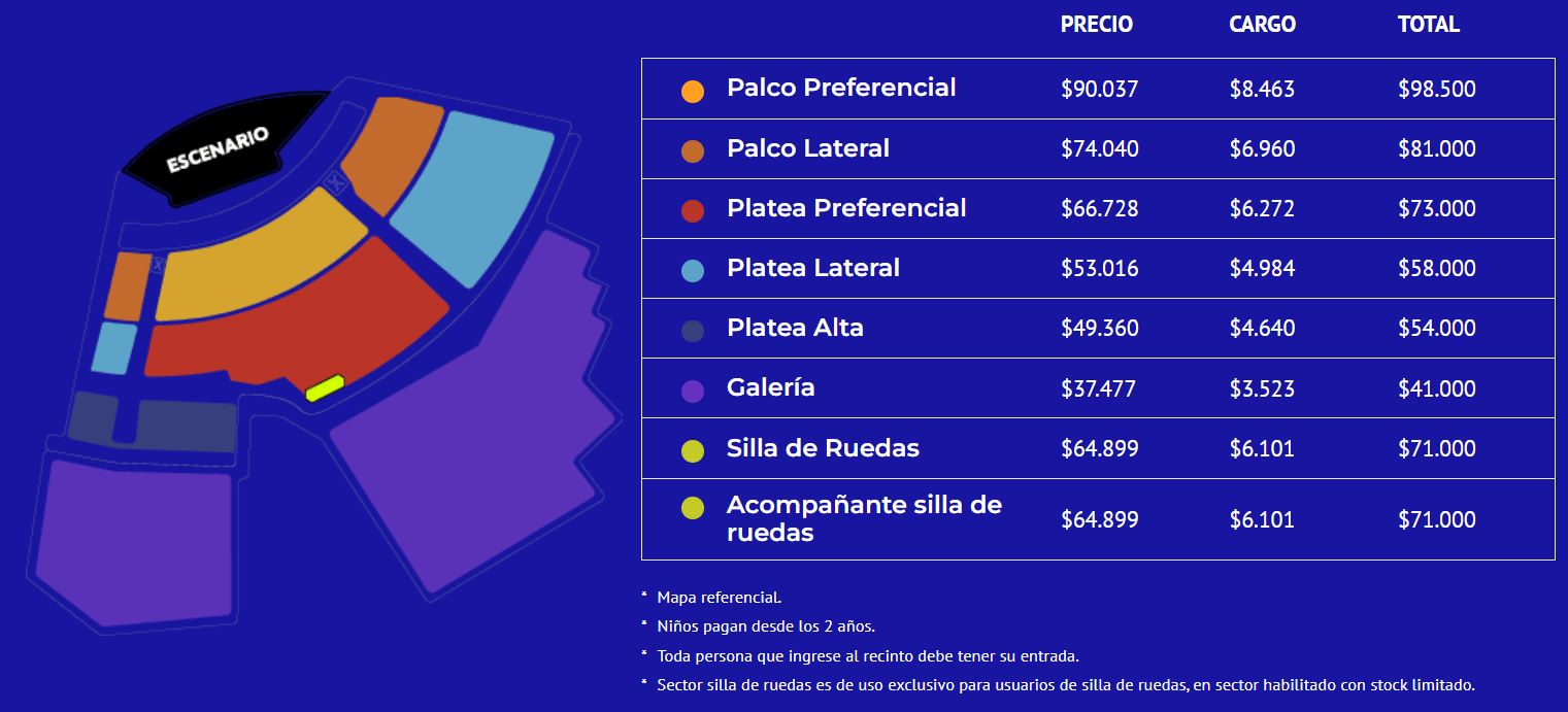 Entradas para el festival de olmué