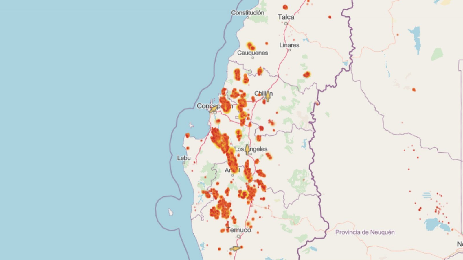 EN VIVO la situación y ubicación de los incendios en el país 24horas