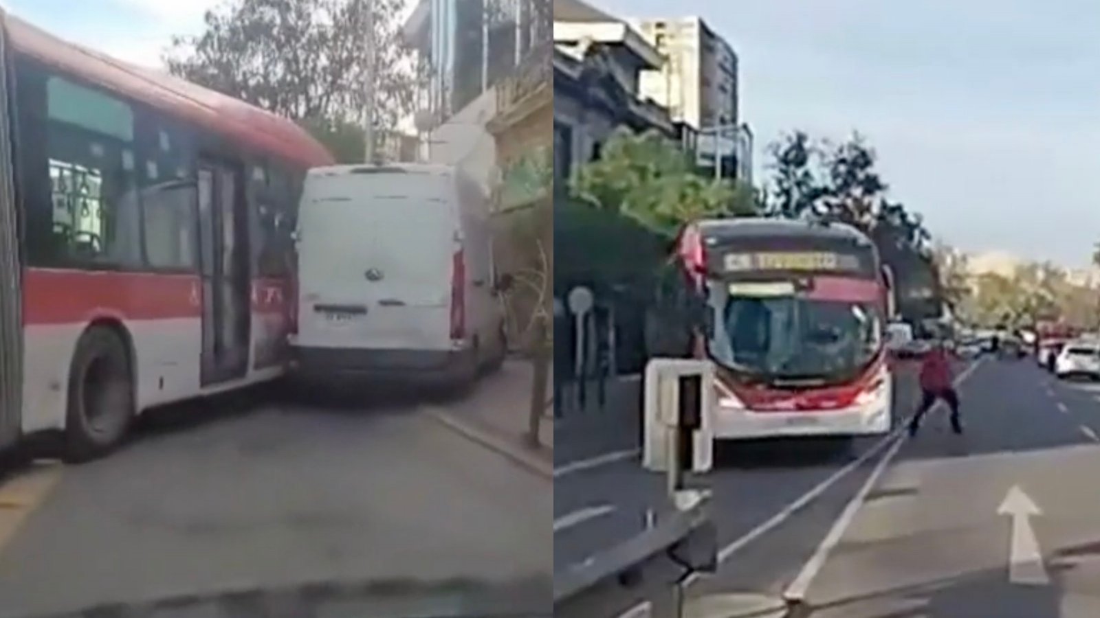 Día De Furia De Chofer De Bus Red Chocó Dos Vehículos Y Casi Atropella