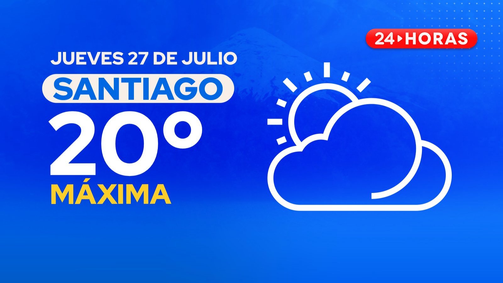 El tiempo en Santiago: jueves 27 de julio 2023