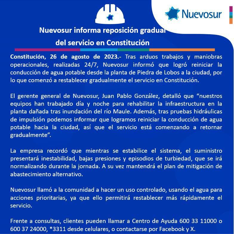 Nuevosur comunicado Constitución