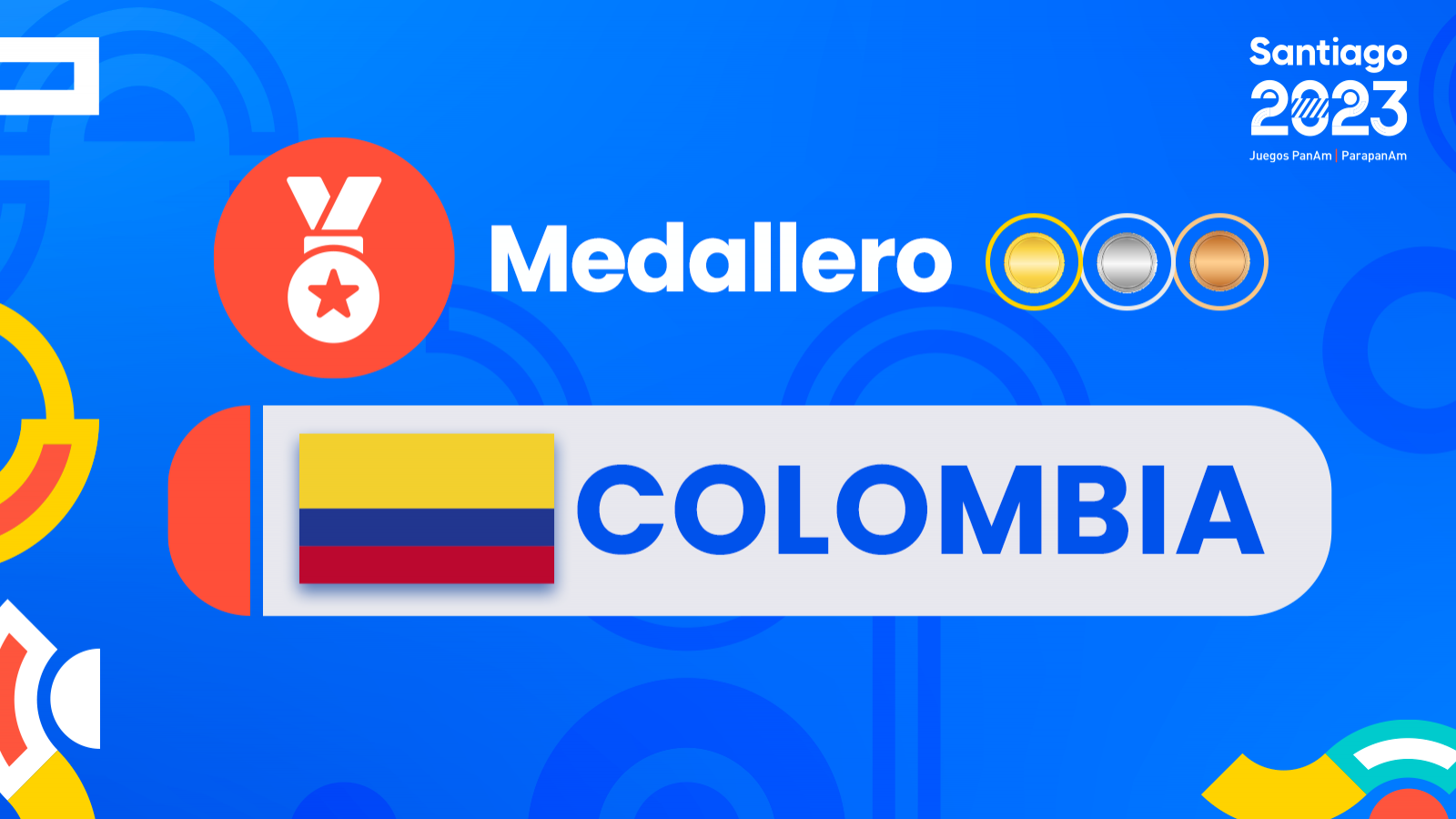 Medallas y medallero Colombia juegos panamericanos Santiago 2023.