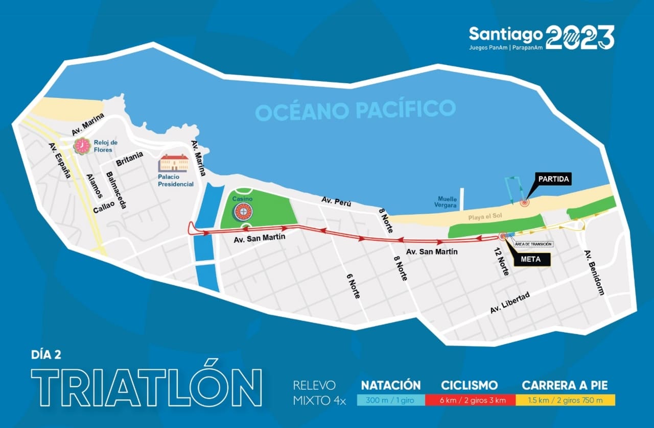 Mapa triatlón sábado 4 de noviembre.