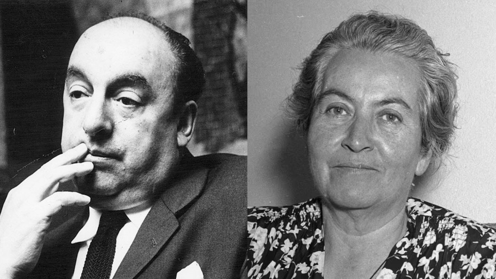 Pablo Neruda y Gabriela Mistral