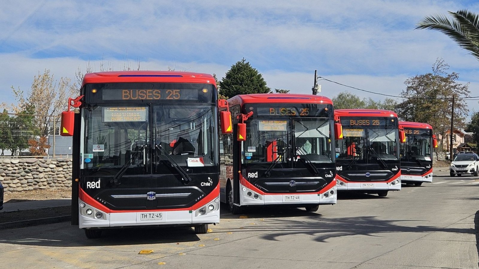 Buses eléctricos del transporte público en Rancagua