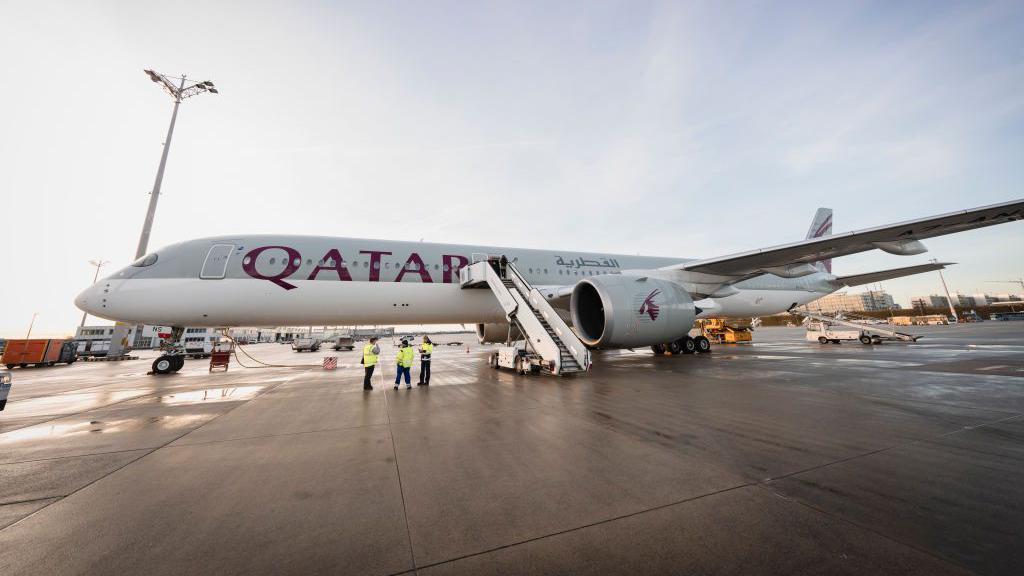  Un avión de la compañía Qatar Airways 
