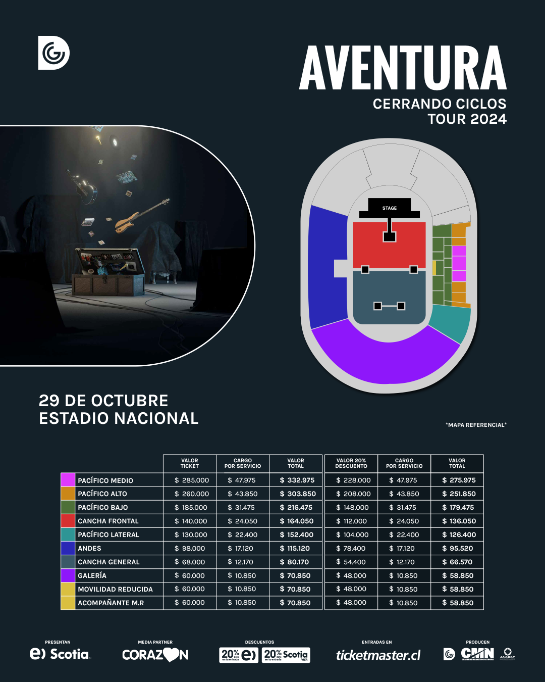 Precio entradas para Aventura en Chile