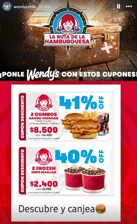 Ofertas día de la hamburguesa en Wendy's