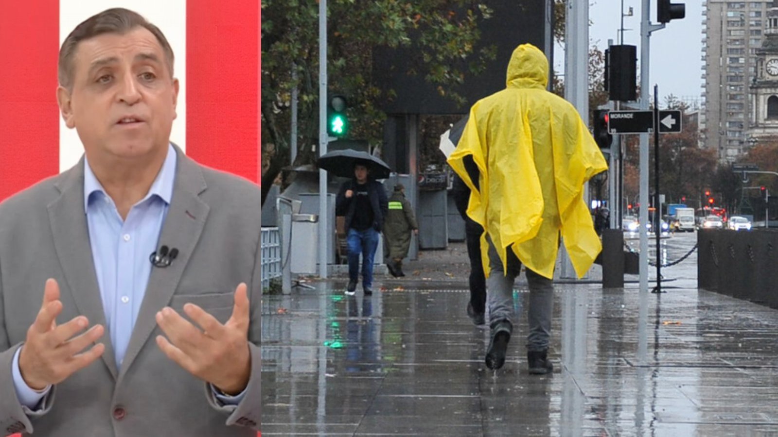 Iván Torres y lluvia en Santiago.