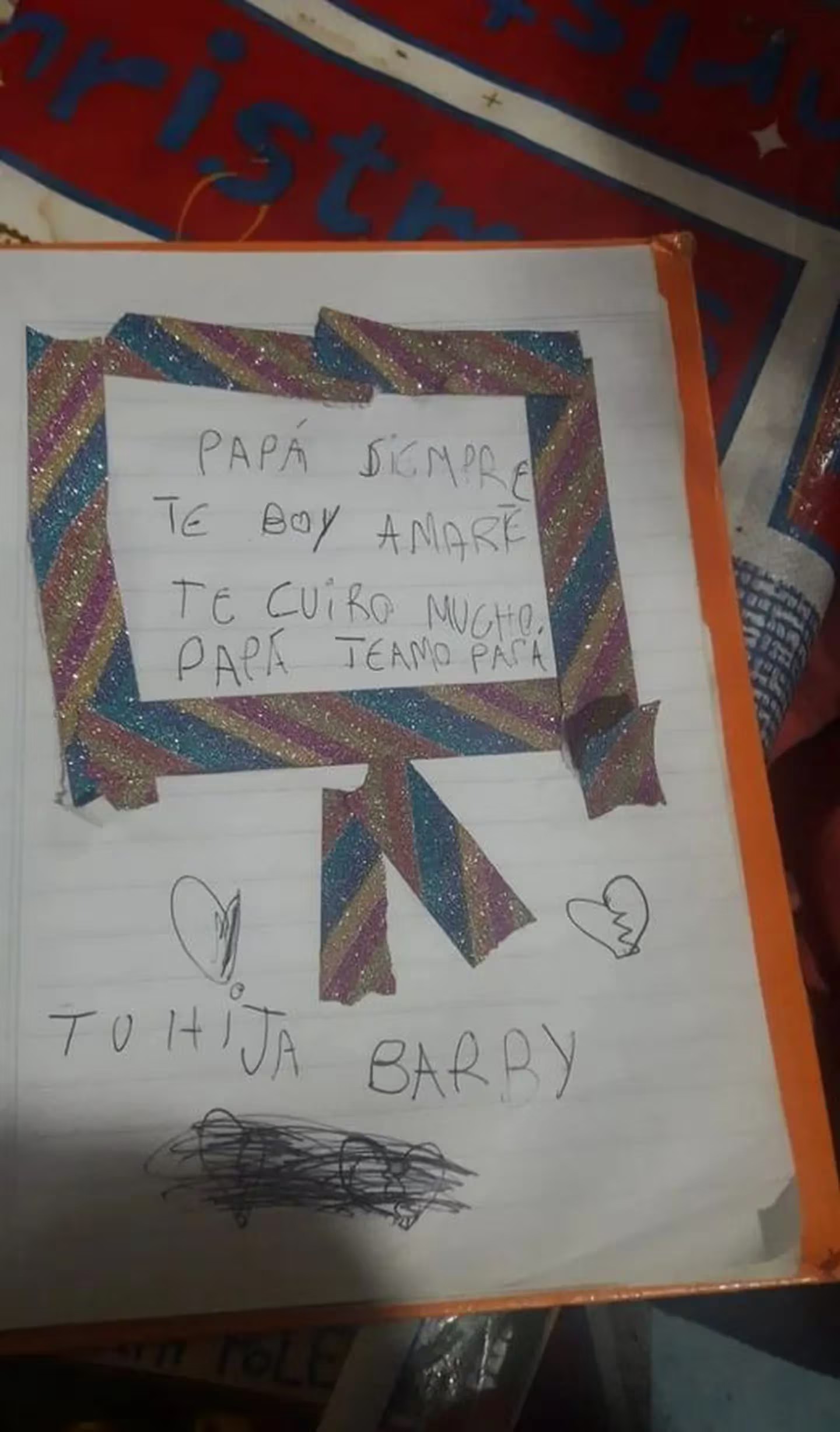 Cartas de niña cuyo padre fue asesinado en Argentina