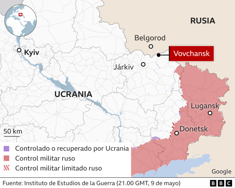 Mapa del estado actual de la guerra