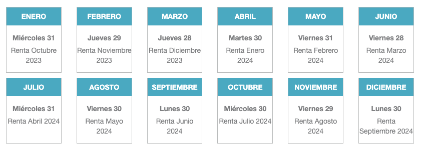 Calendario de pagos