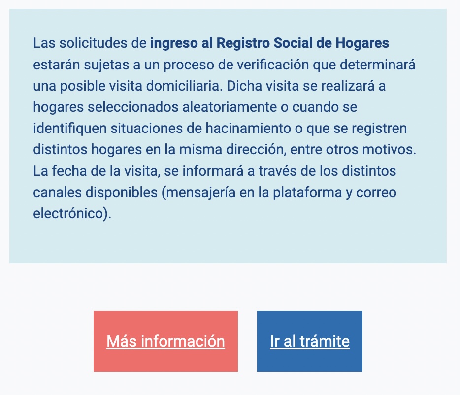 Registro Social de Hogares trámite