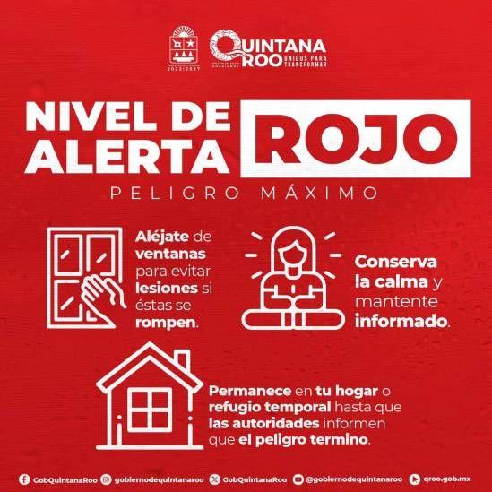 Cartel de alerta rojo en Quintana Roo