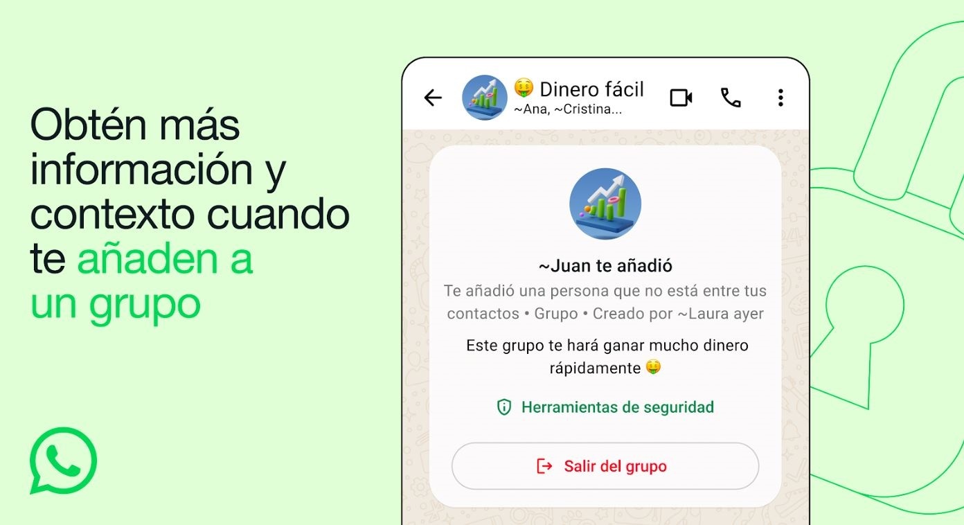 WhatsApp añade nueva función grupos de WhatsApp.