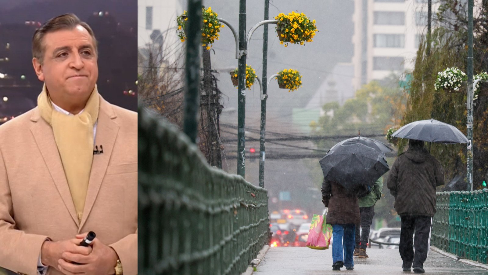 Iván Torres y lluvia en Santiago