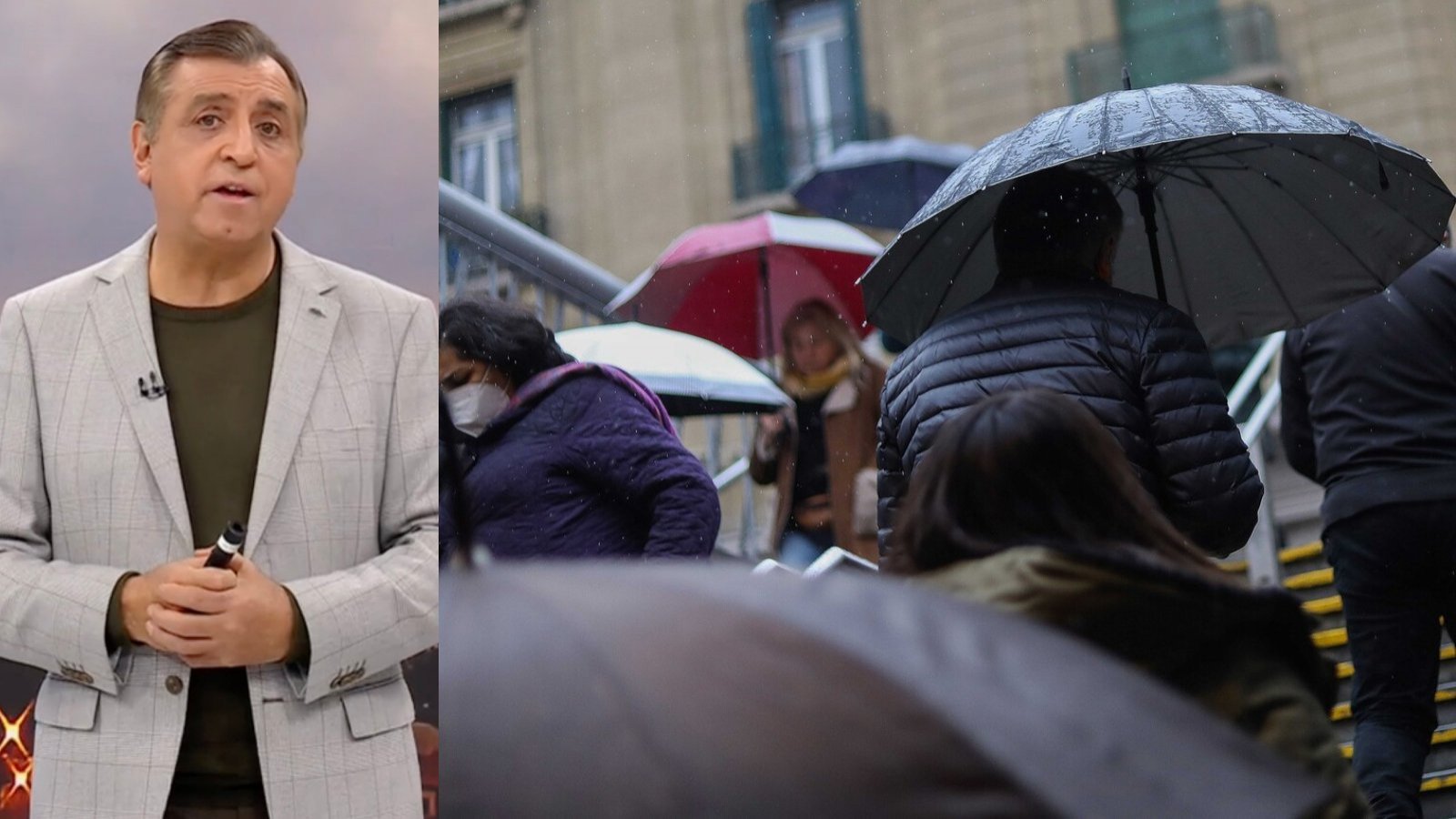 Iván Torres y lluvia en Santiago.