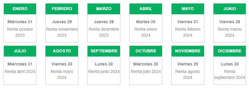 Calendario de pago del Subsidio al Empleo Joven.