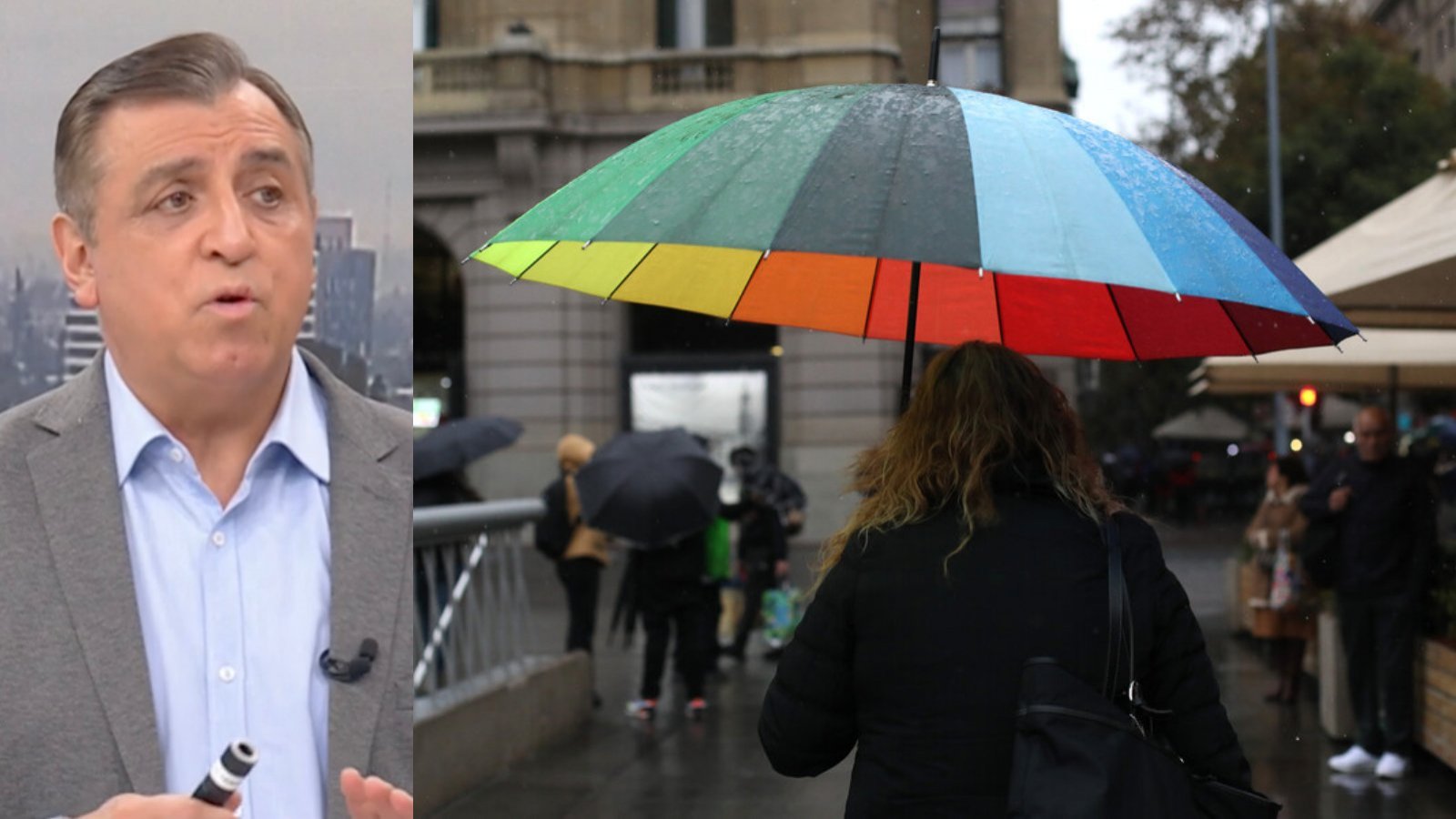 Iván Torres y lluvia en Santiago.