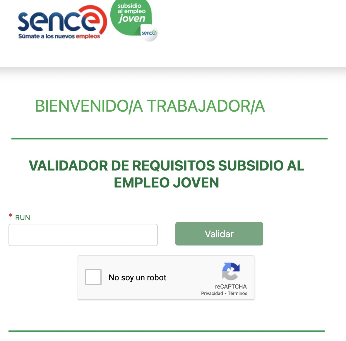 validador de requisitos SEJ