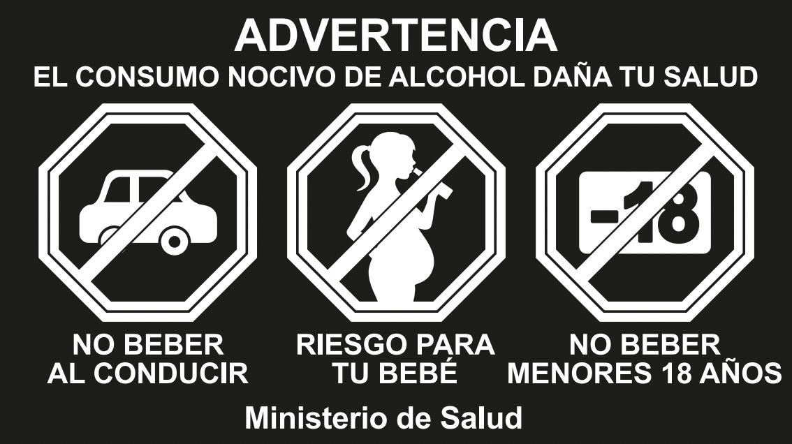 sellos de advertencia ley etiquetado alcoholes