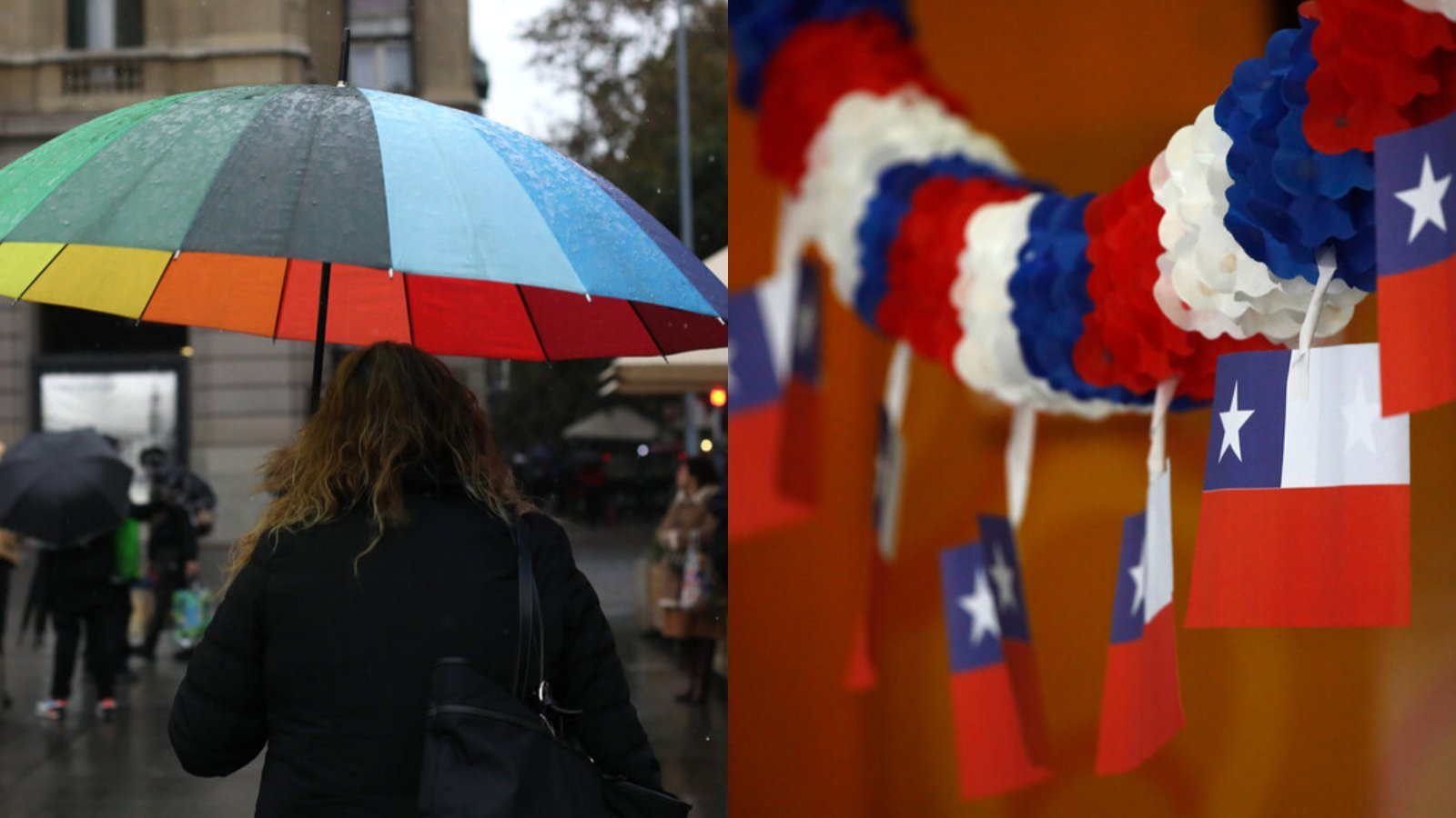 El tiempo en Fiestas Patrias. lluvia en santiago