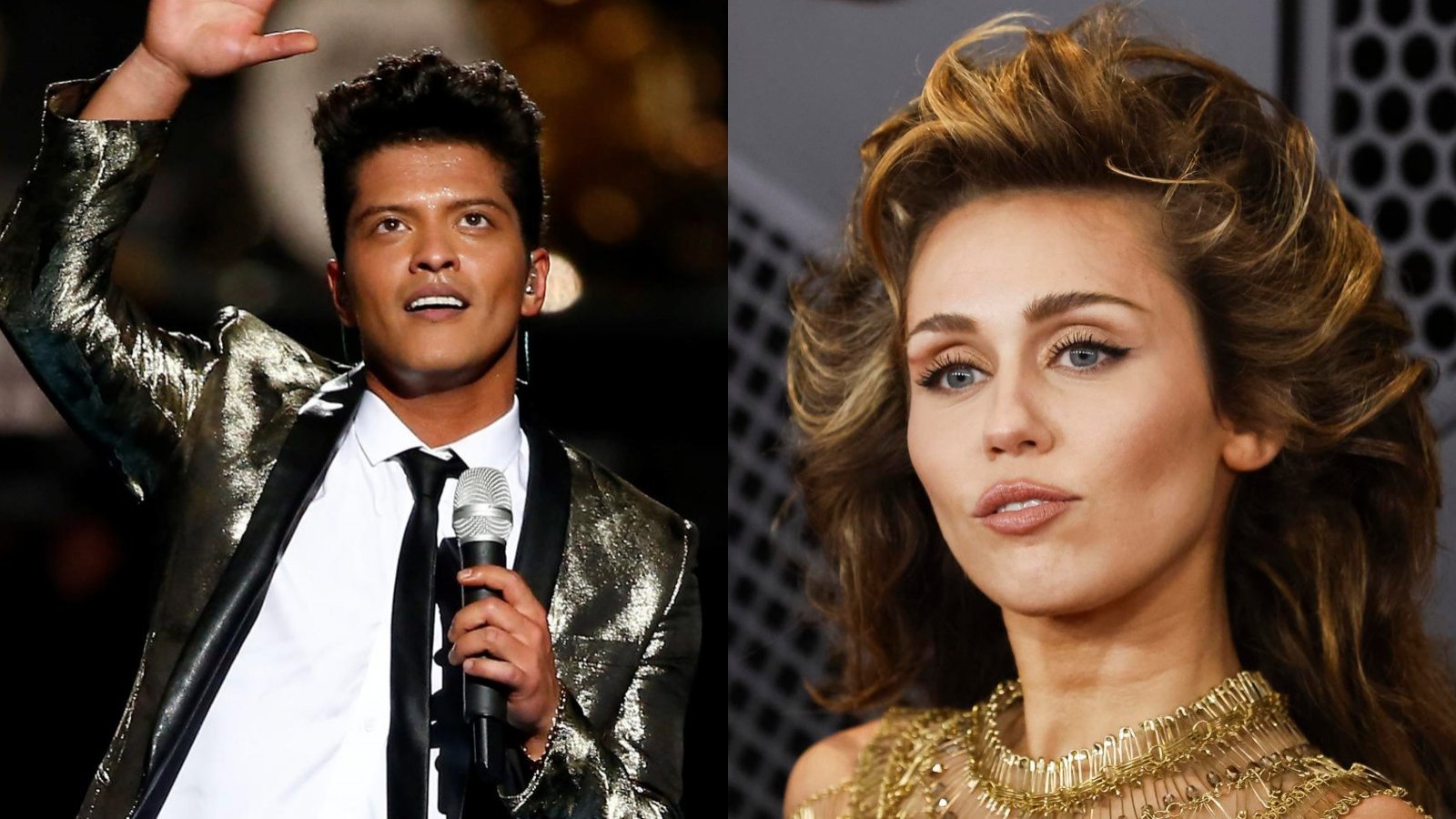 Bruno Mars y Miley Cyrus.