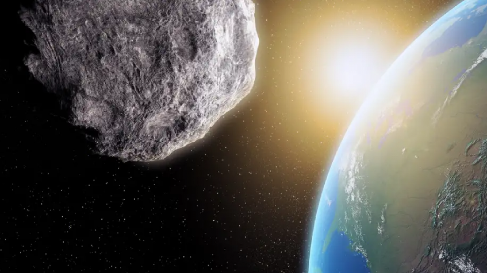 Asteroide y planeta tierra