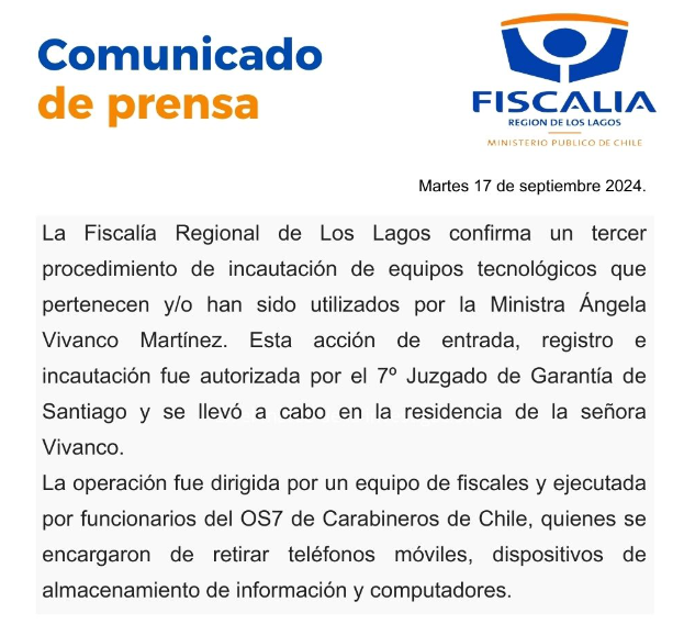 Comunicado FIscalía.