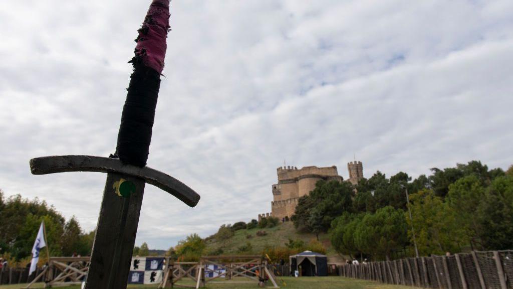 Una reconstrucción de una batalla medieval.