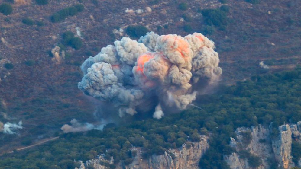 Bombardeo de Israel en el sur de Líbano.