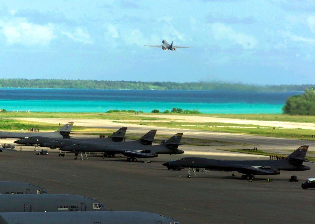 Aviones de Guerra en la base militar aérea en Diego García, una de las islas pertenecientes al archipiélago de Chagos.