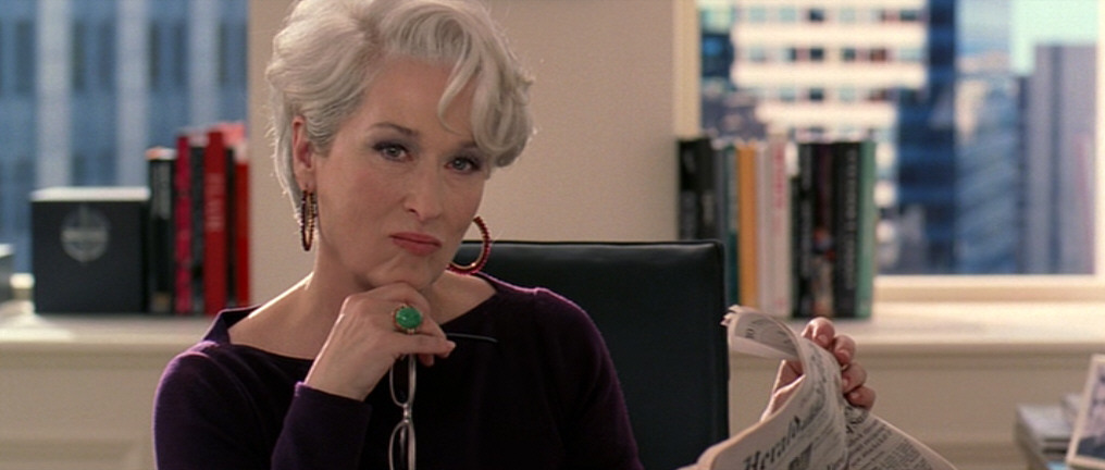 Meryl Streep como Miranda Priestly en "El diablo viste a la moda"