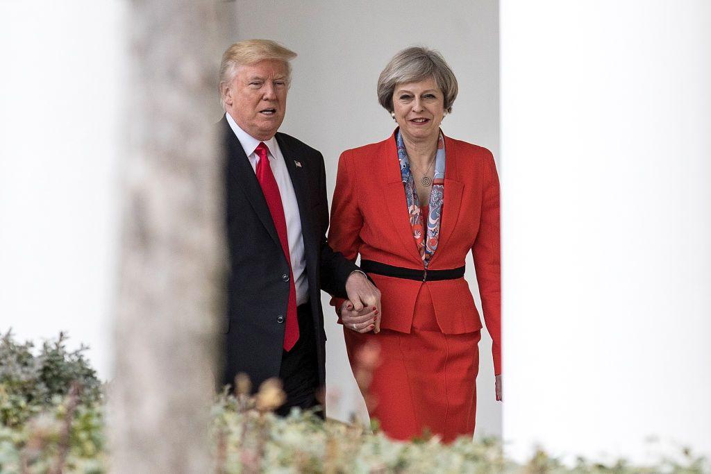 Theresa May, entonces primera ministra de Reino Unido con Trump en la Casa Blanca