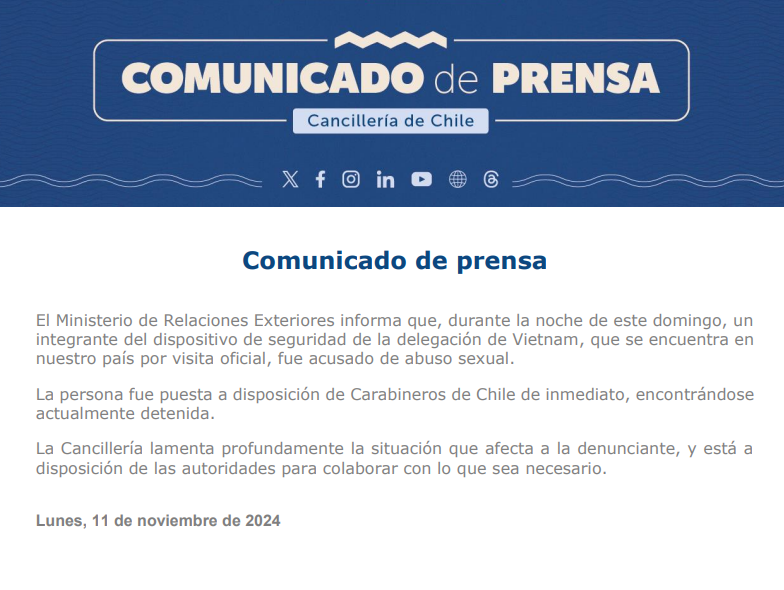 Comunicado de cancillería