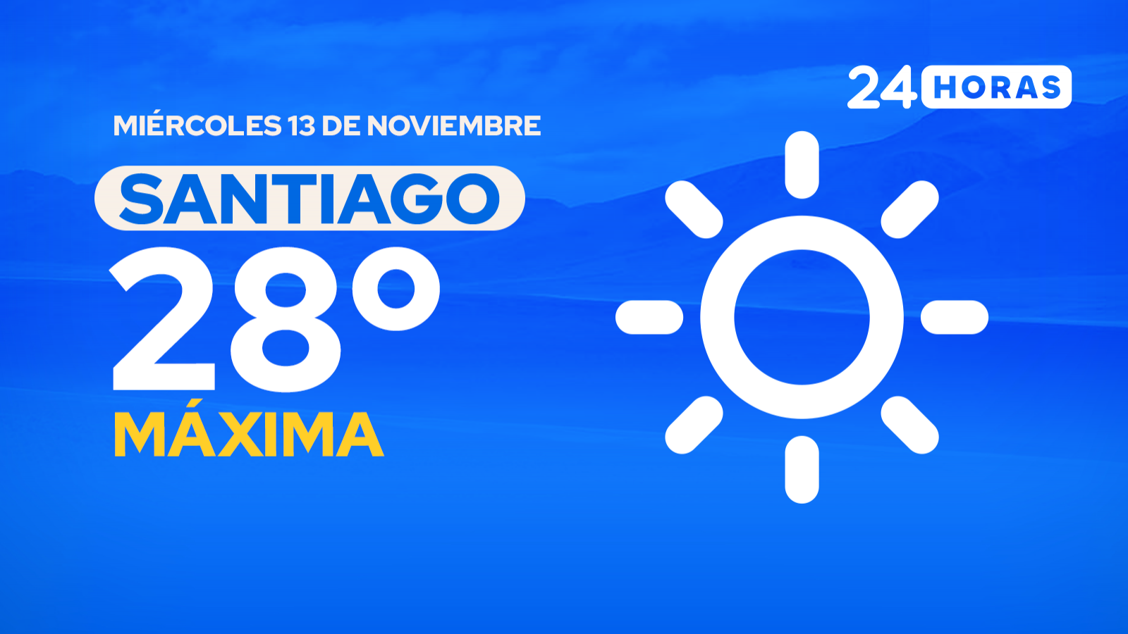 El tiempo en Santiago: miércoles 13 de noviembre de 2024