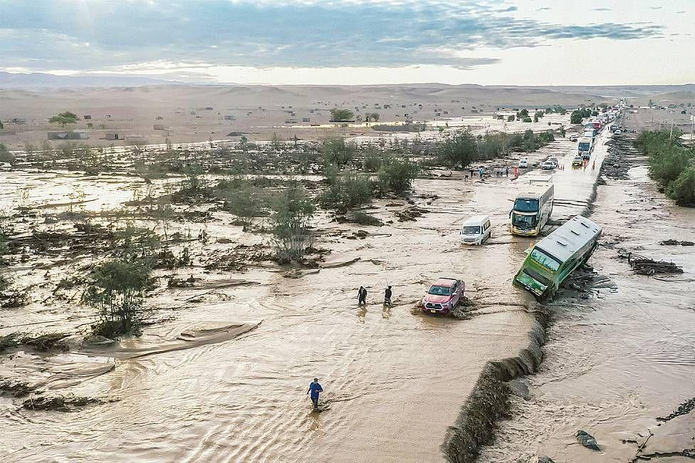 Terrenos inundados por el ciclón Yaku en 2023