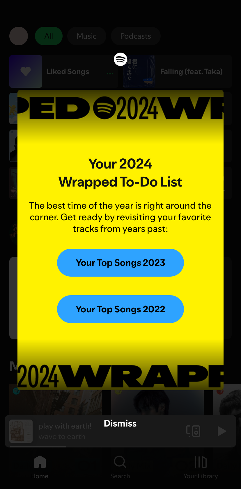 Spotify Wrapped notificación