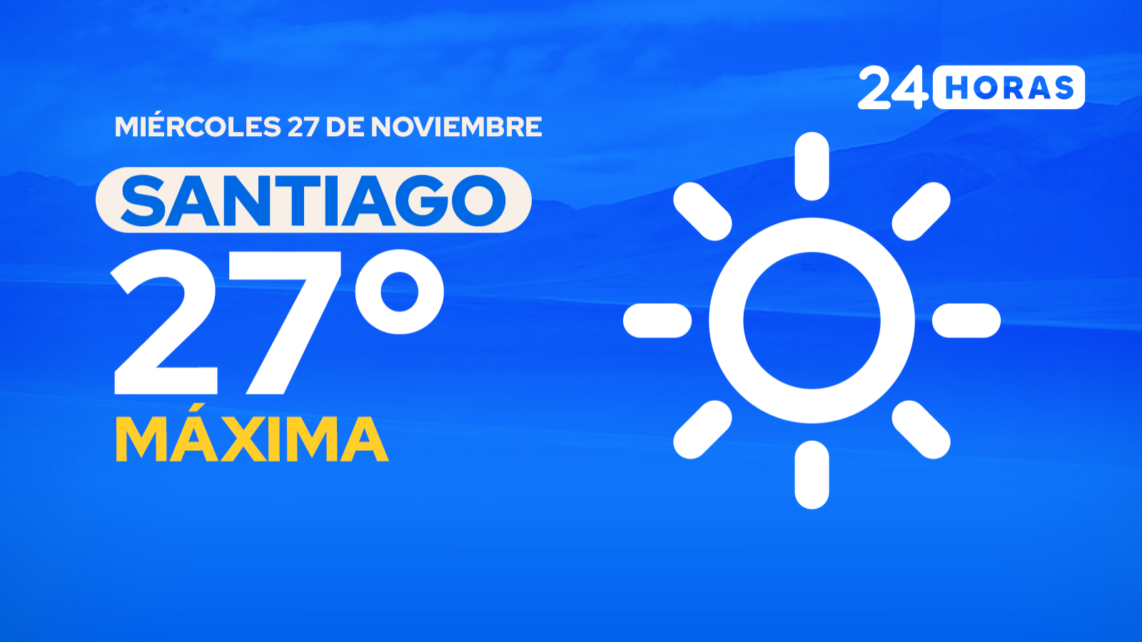 El tiempo en Santiago: miércoles 27 de noviembre de 2024