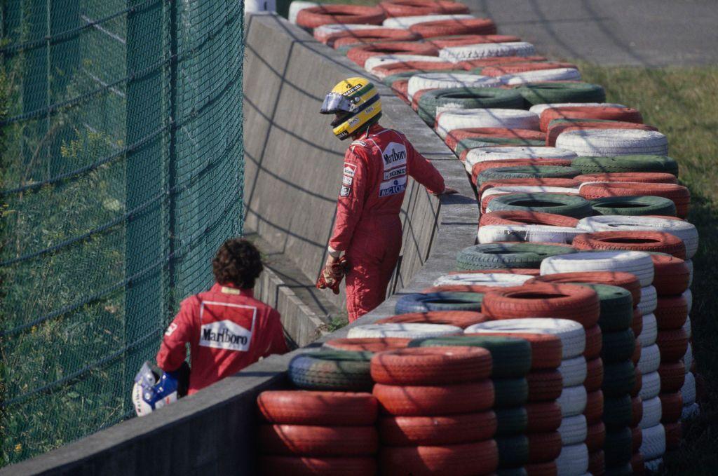 Prost y Senna caminando