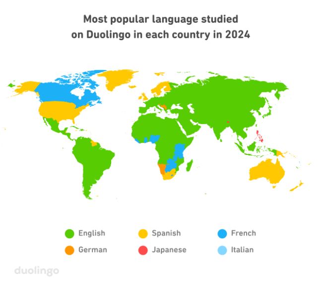  Mapa Idioma más estudiado 2024