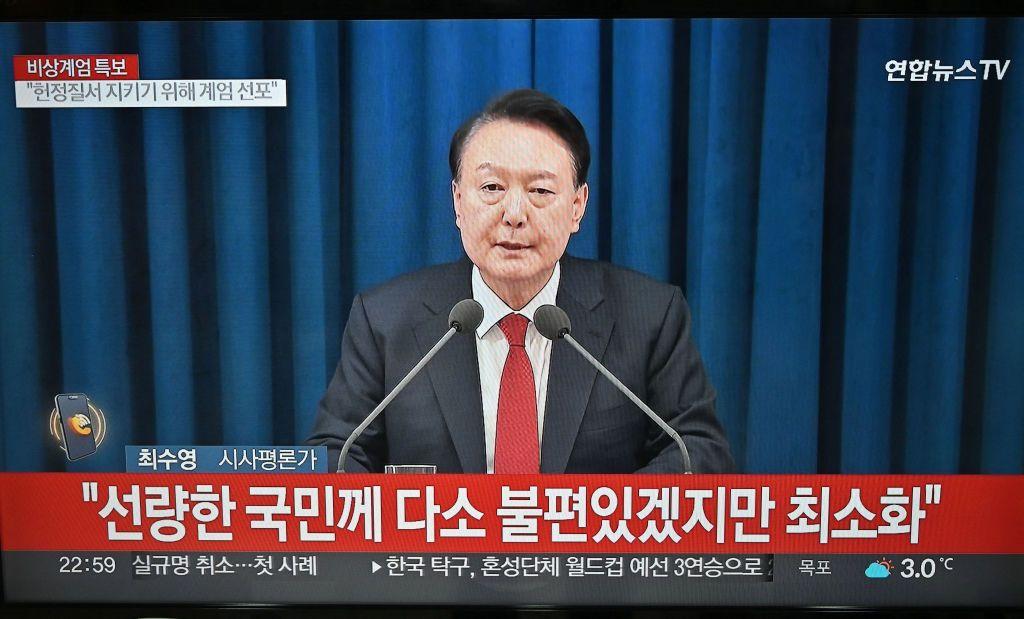 El presidente de Corea del Sur, Yoon Suk Yeol, en su discurso a la nación del 3 de diciembre de 2024 