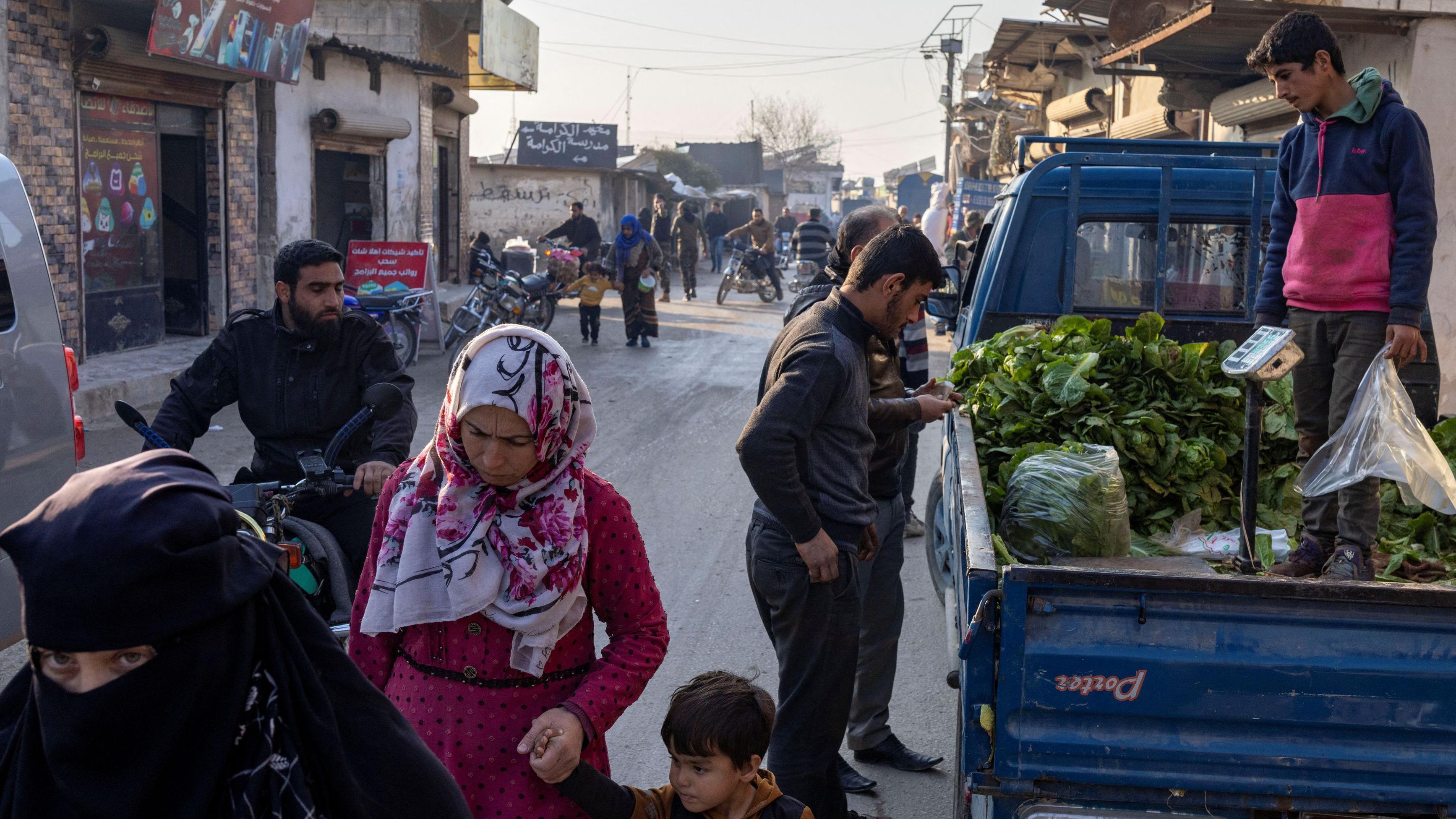 Vida en la calle en Idlib