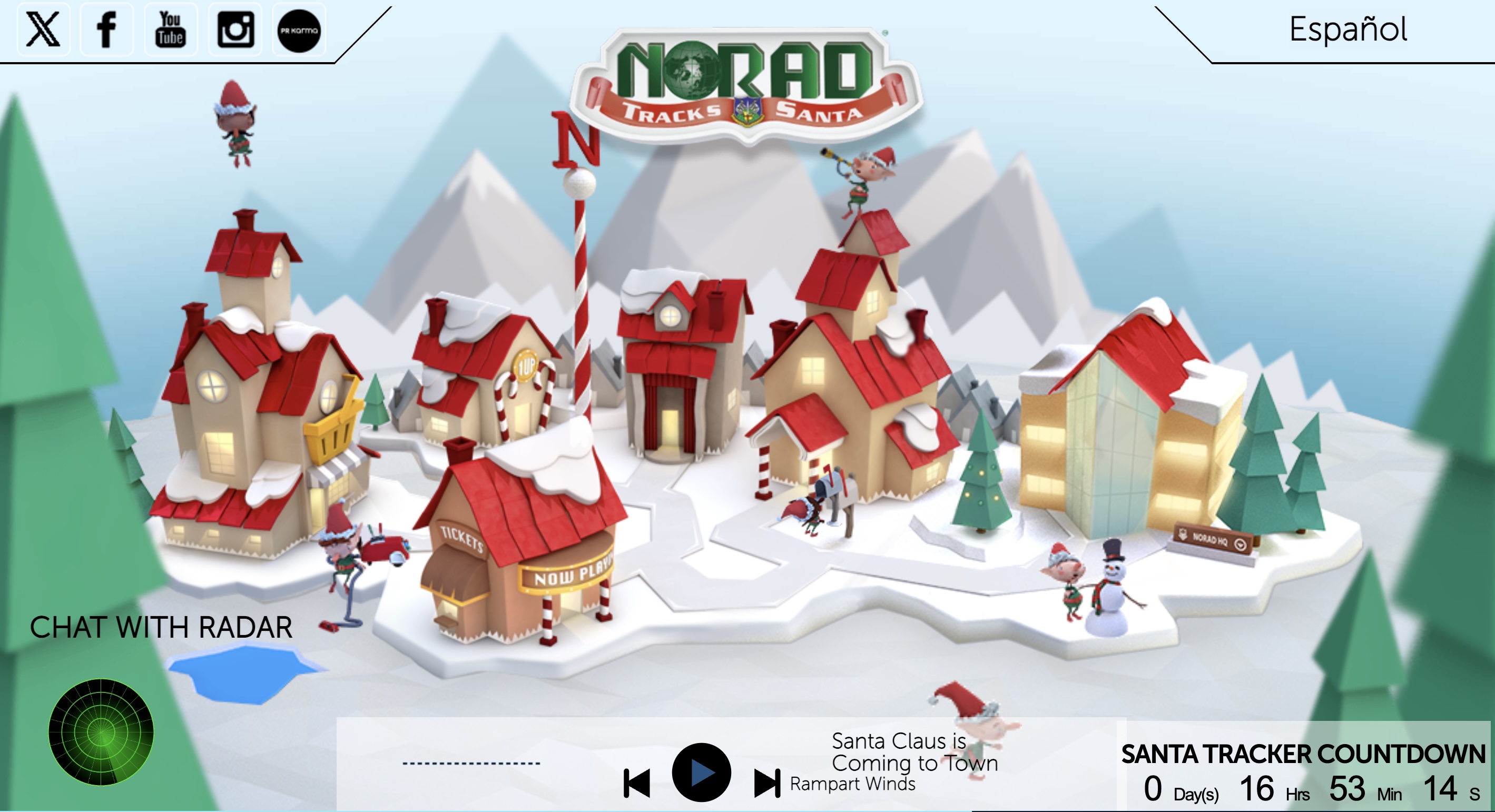 NORAD Santa tracker. Dónde viene el viejito pascuero