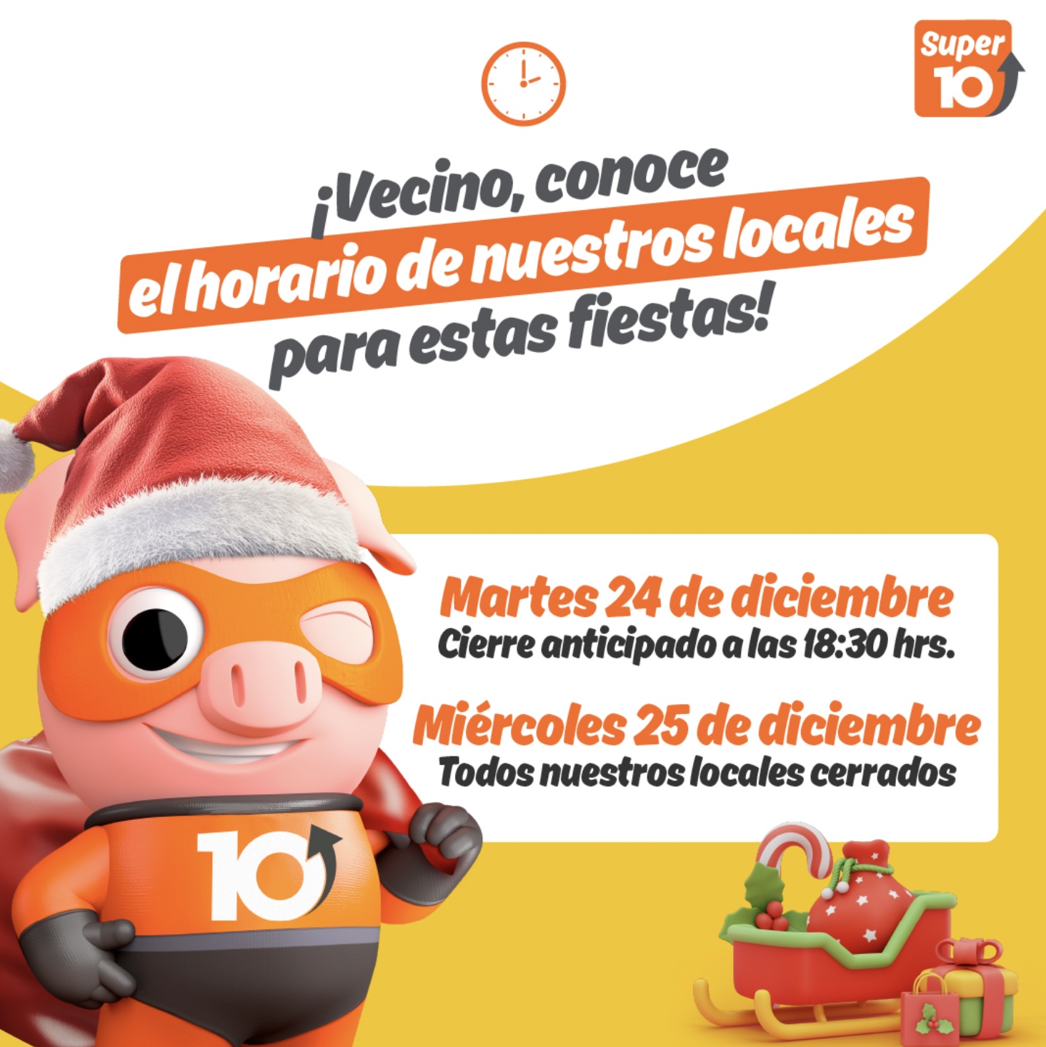 Horario Super 10 Navidad