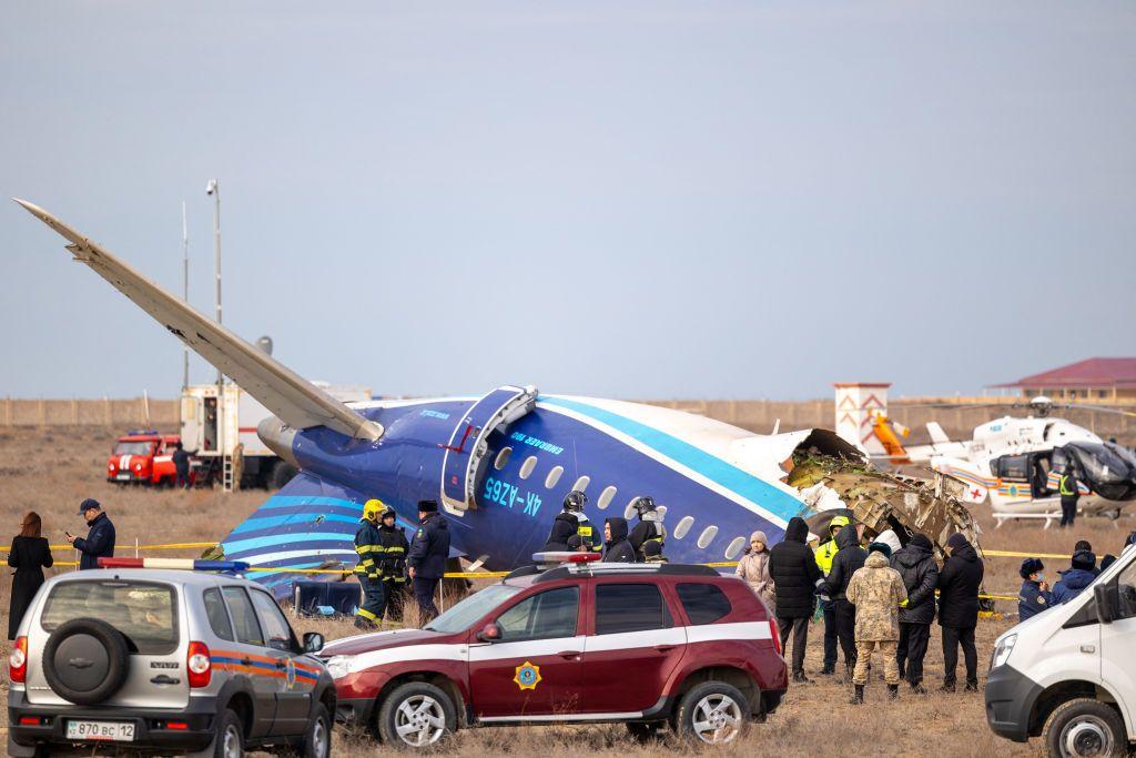 El avión que se estrelló en Azerbaiyán. 