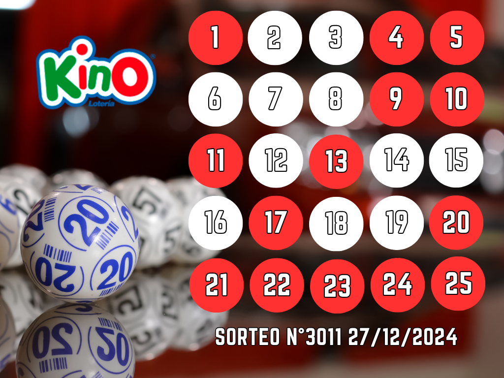 RESULTADOS KINO, SORTEO 3011 - VIERNES 27 DE DICIEMBRE 2024