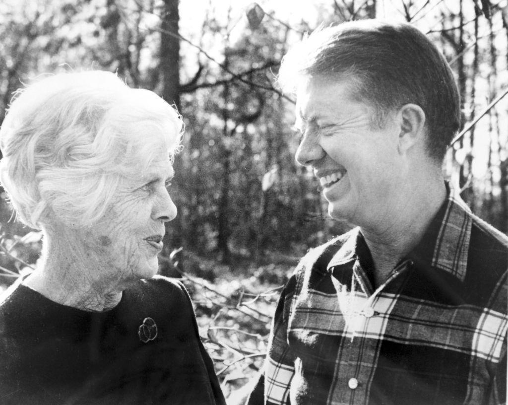 Carter y su madre Lillian en 1976, cuando fue elegido presidente